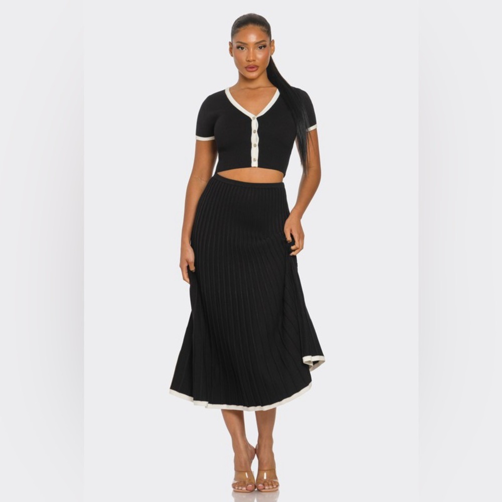 Elegant Black and White Dress